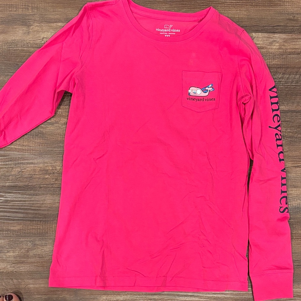 Vineyard Vines womens Bright Pink Long Sleeve Tee XXS NWOT